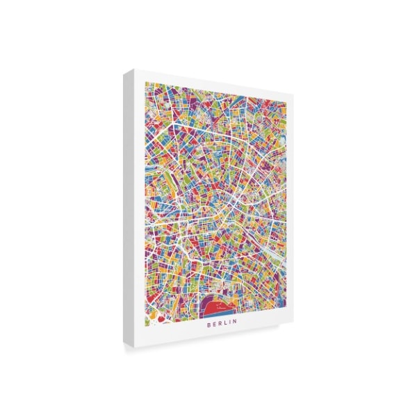 Michael Tompsett 'Berlin Germany City Map' Canvas Art,14x19